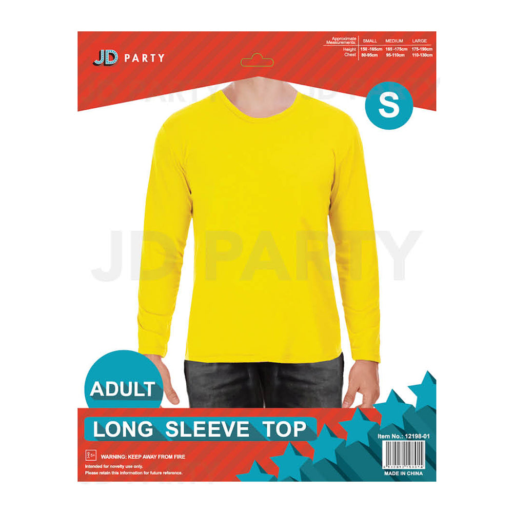 Plain yellow long outlet sleeve shirt