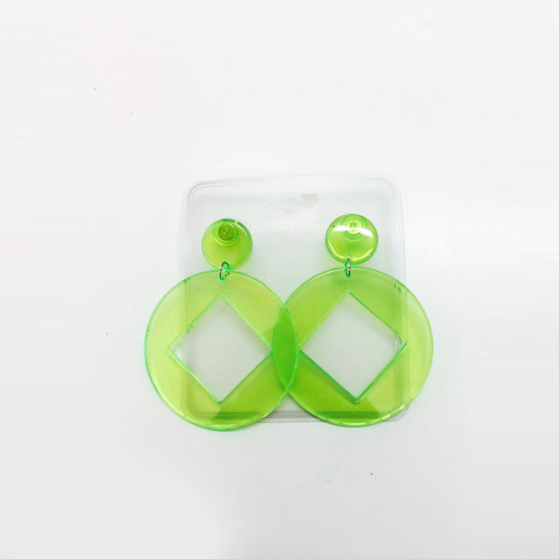 Green on sale plastic earrings