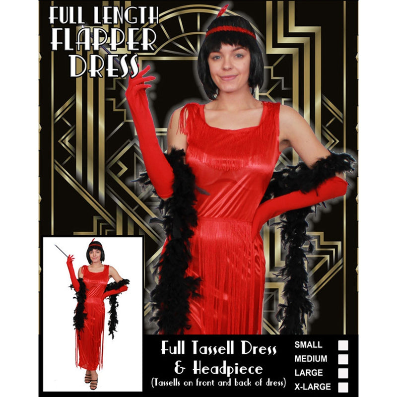 Full Length Red Flapper Sydney Costume Shop