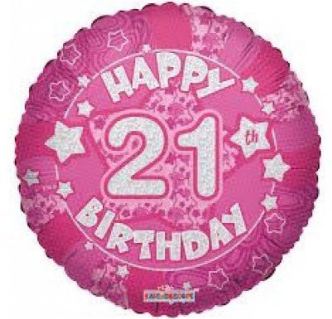 21st Pink Balloon