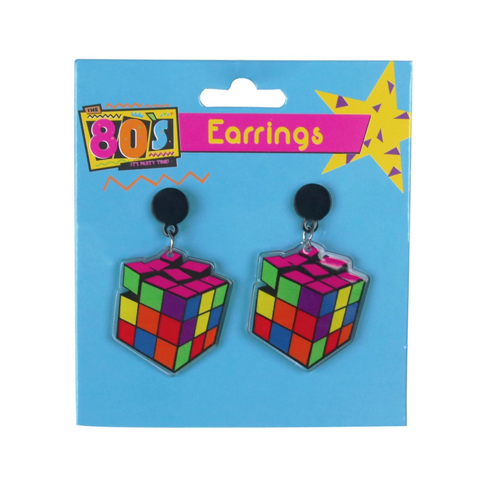 1980's Rubiks Cube Earrings