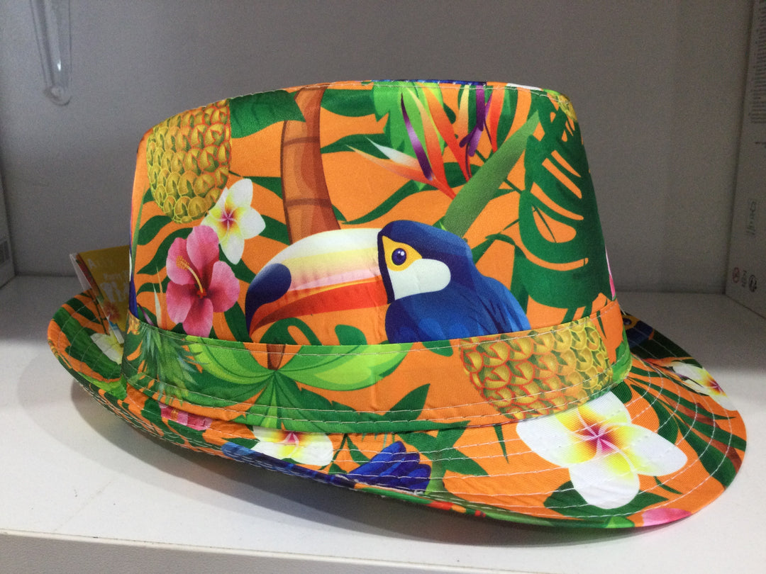 Hawaiian Fedora Hat - Toucan