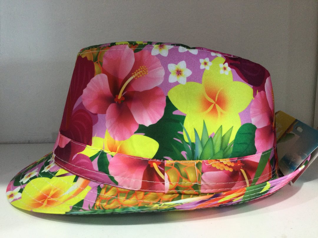 Hawaiian Fedora Hat - Pink Floral