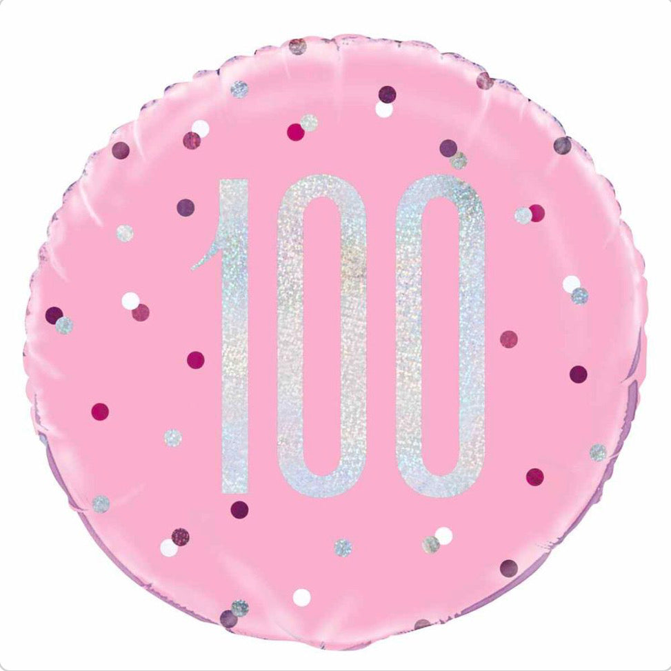 Pink 100th Balloon