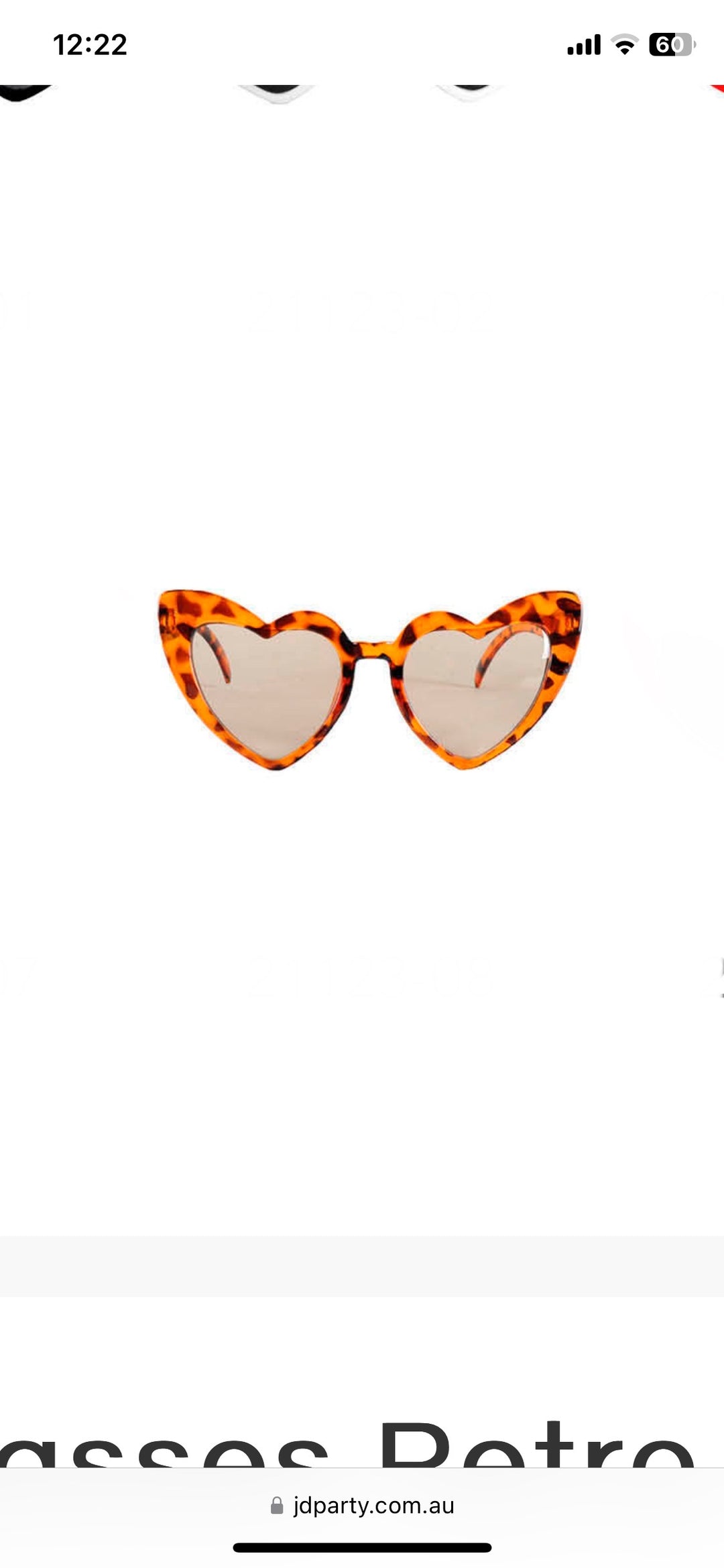 Animal Print Heart Glasses