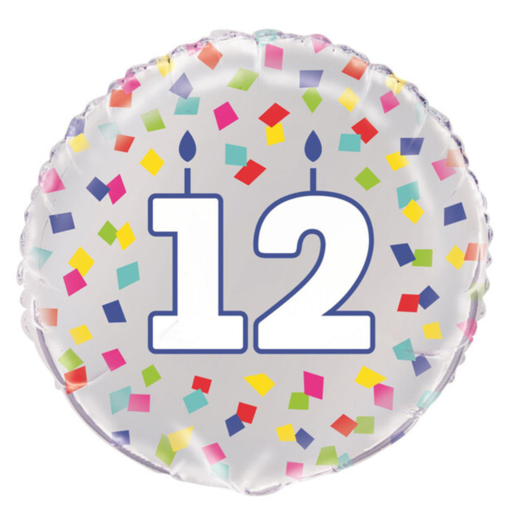 Happy 12th Confetti Balloon