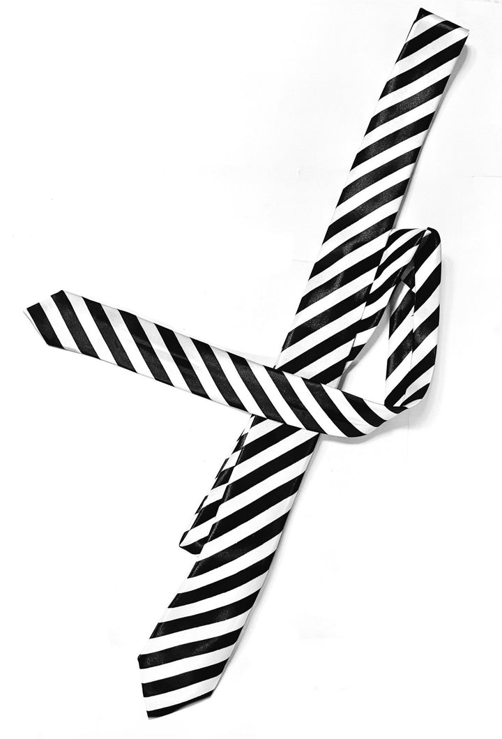 Black & White Stripe Tie