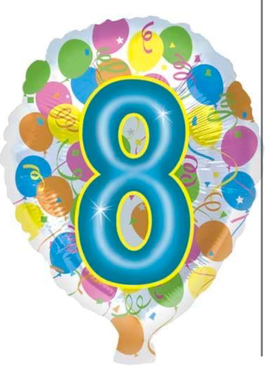 Happy 8th Colourful Balloon