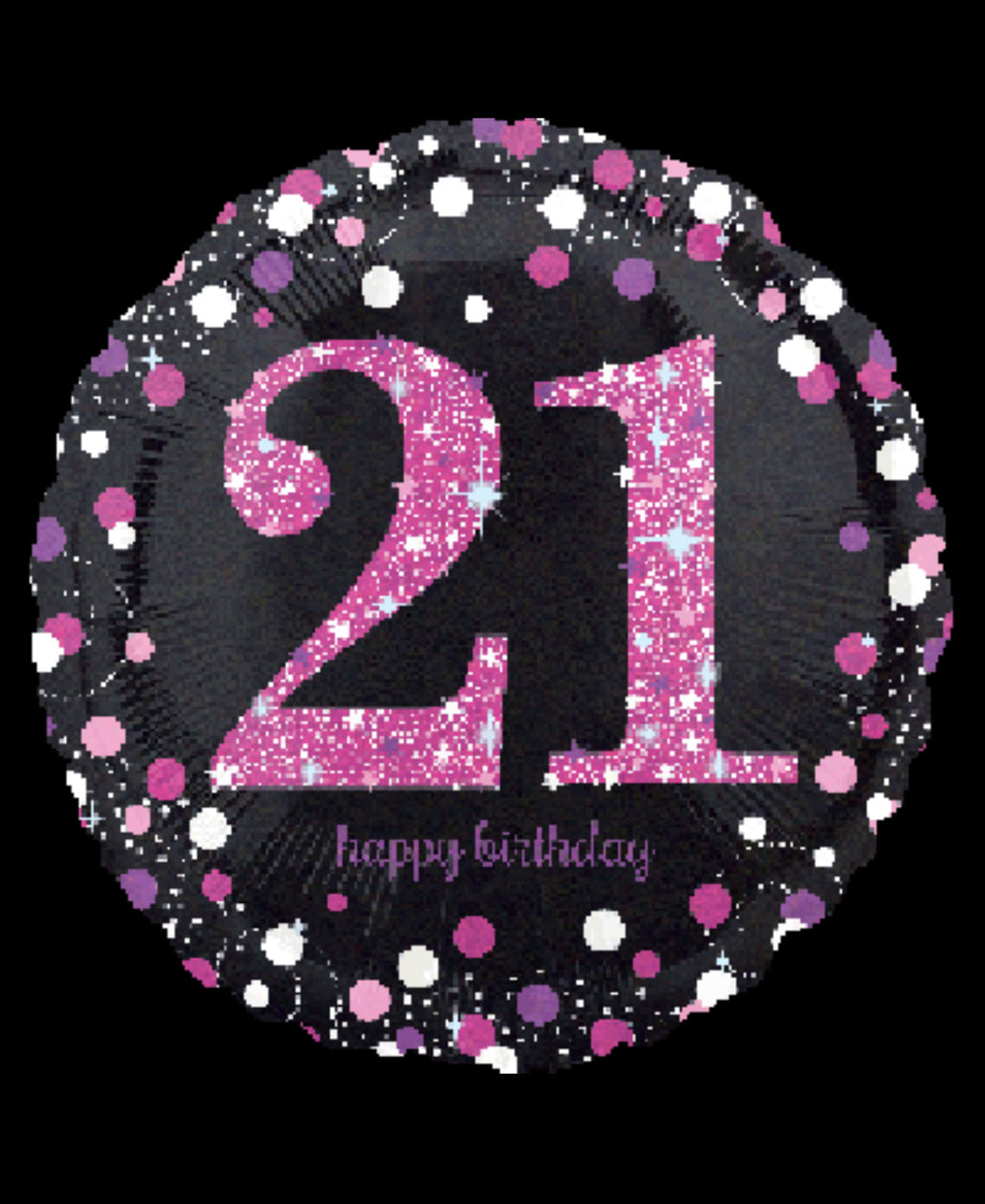 21st Pink and Black Balloon