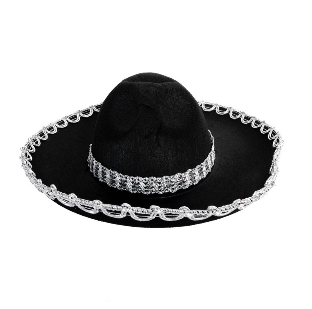 Silver Sombrero Hat 36cm brim