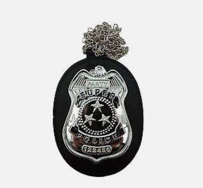 Police Detective badge on neck chain