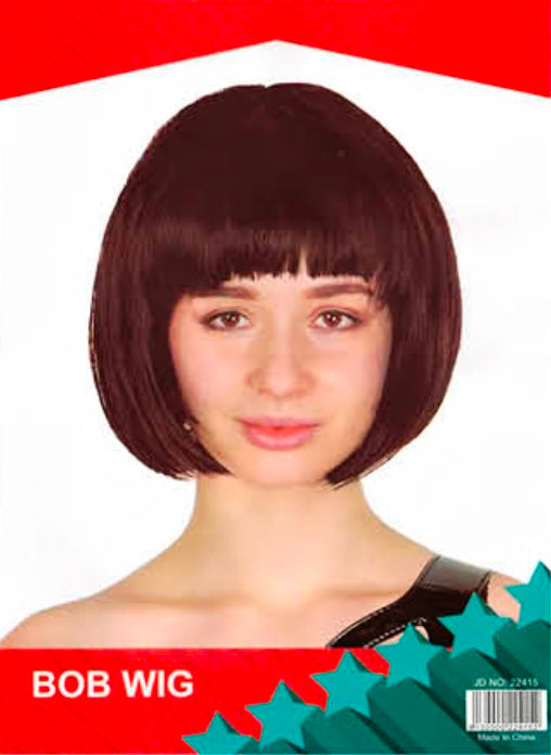 Dark Brown Bob Wig with Fringe