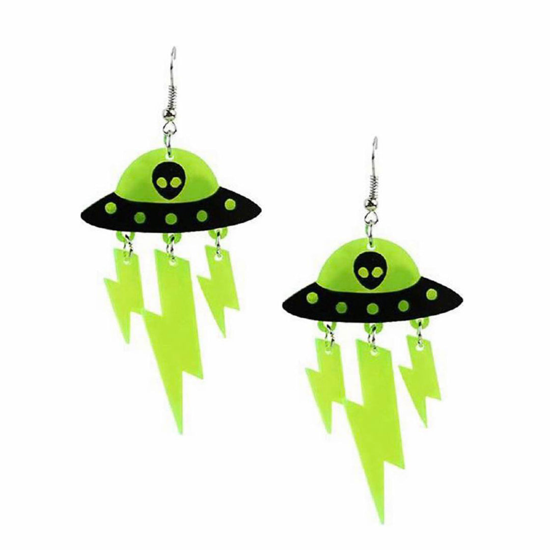 Alien Earrings - Green