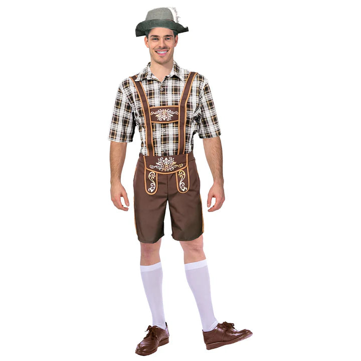 Adult Beer Man Costume (Brown Check) – Sydney Costume Shop