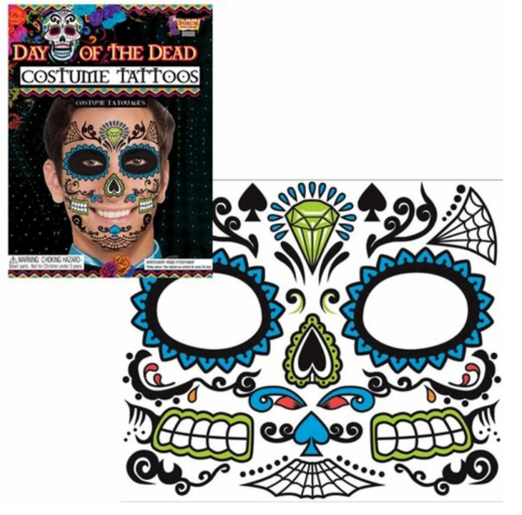 Day of the Dead Face Temporary Tattoos