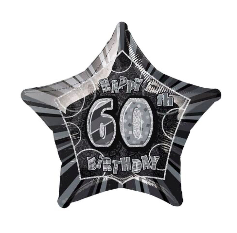 Glitz Black Star 60th Balloon