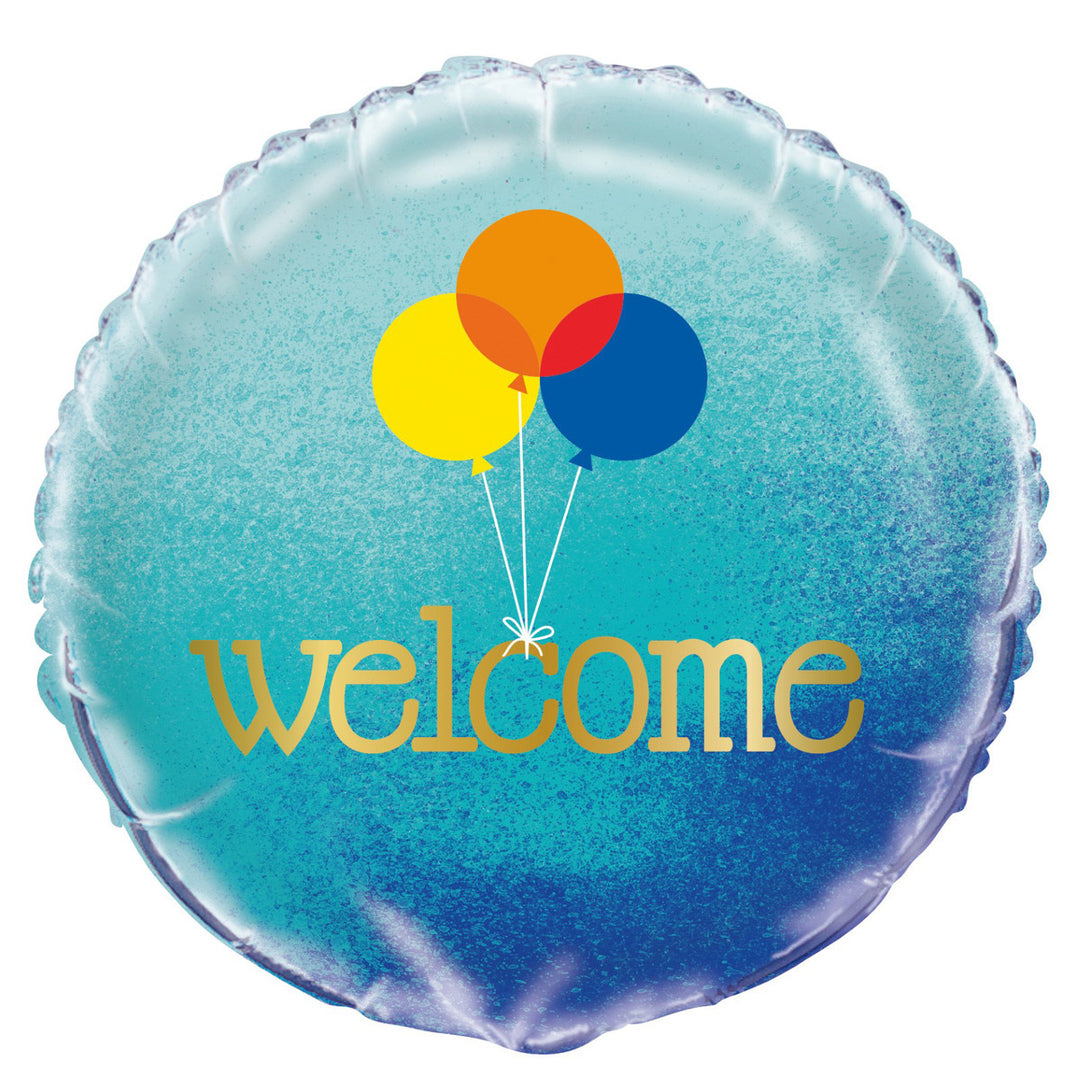 Blue Ombre Welcome Home Foil Balloon