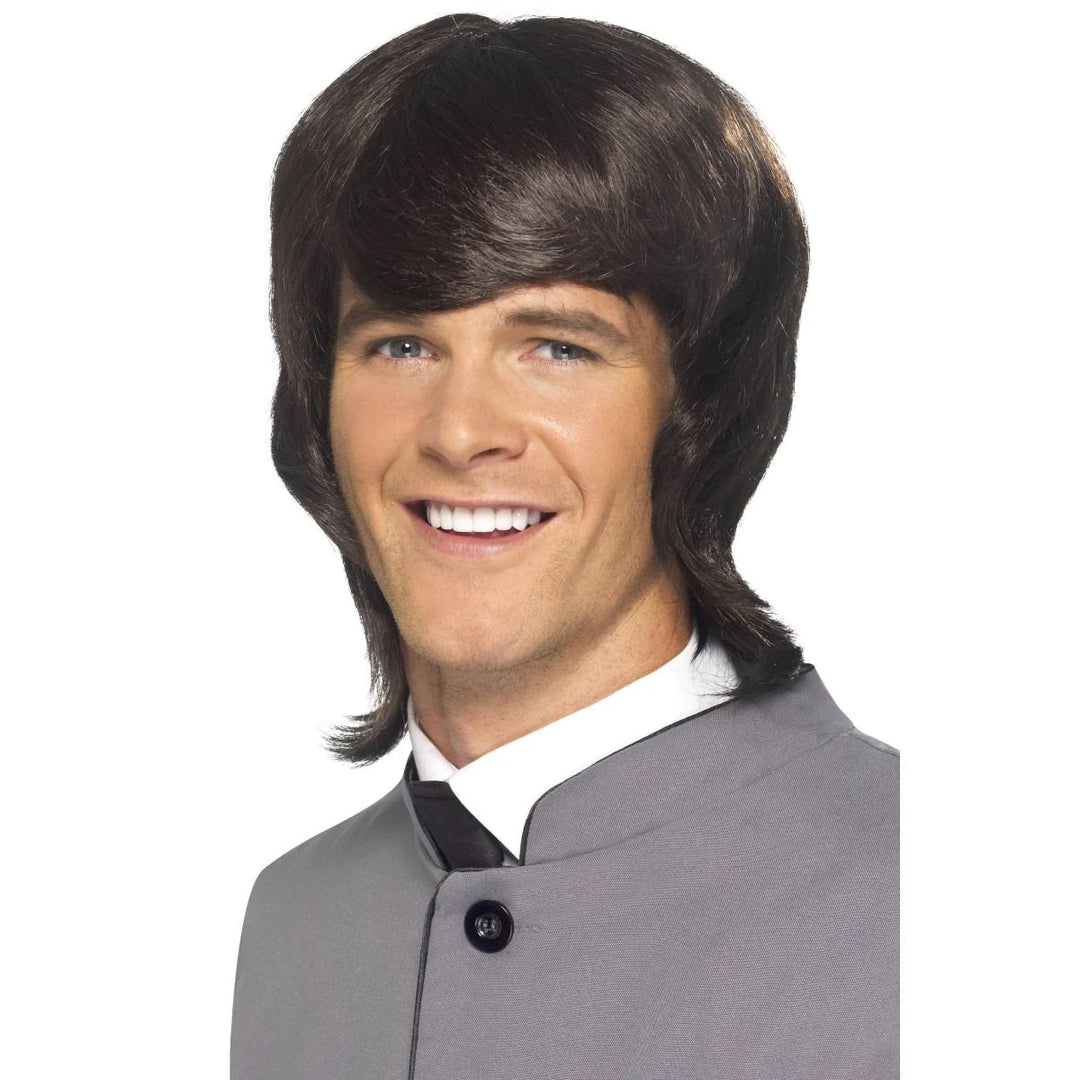 Long Brown 60's Male Mod Wig