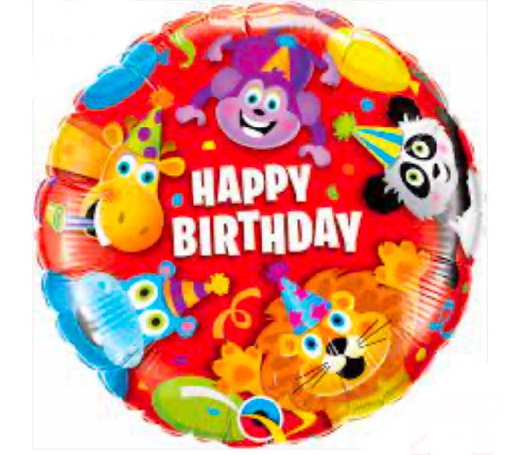 Zoo Animal Happy Birthday Balloon