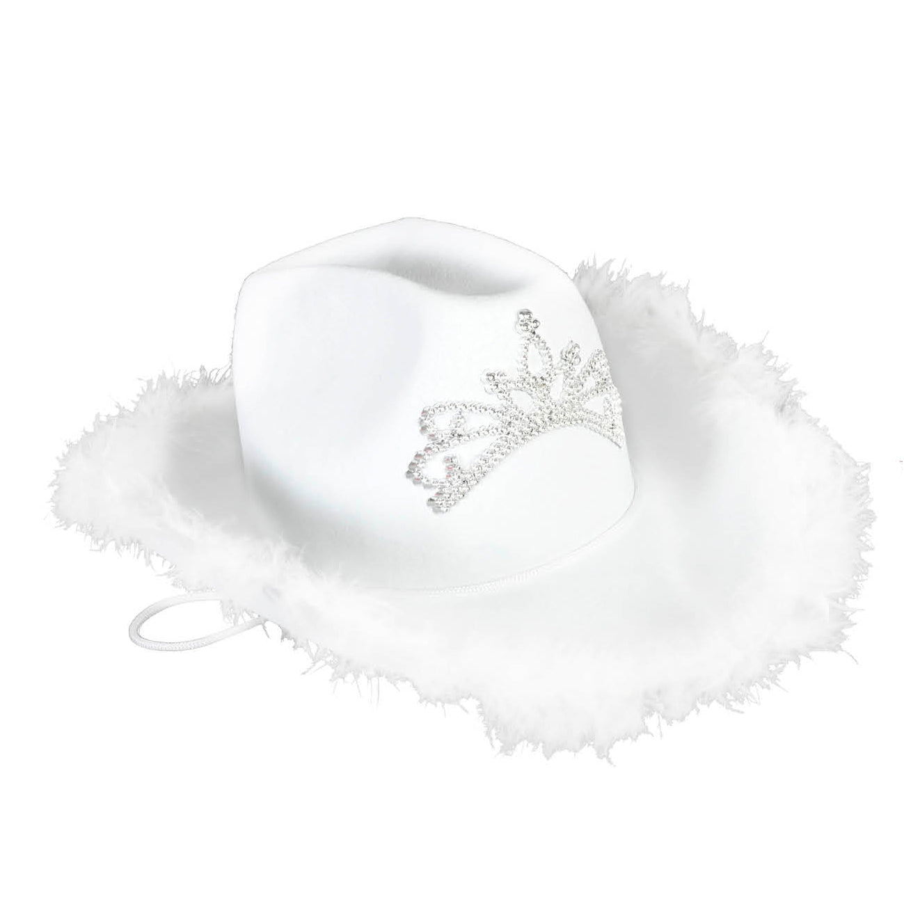 Cowboy Hat Fluffy White with Tiara – Sydney Costume Shop