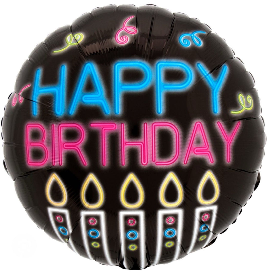 Neon Happy Birthday Balloon