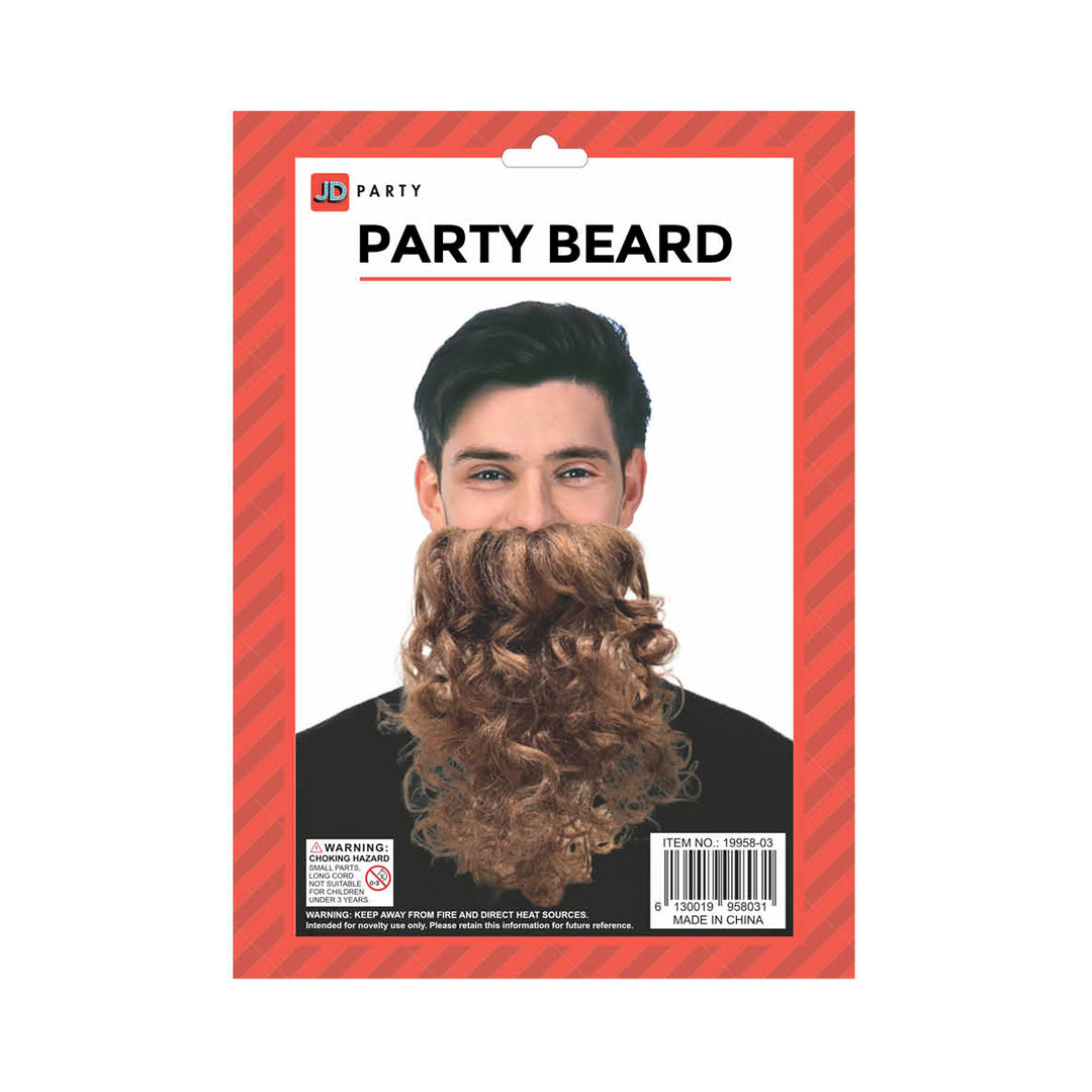 Deluxe Curly Party Beard - Brown