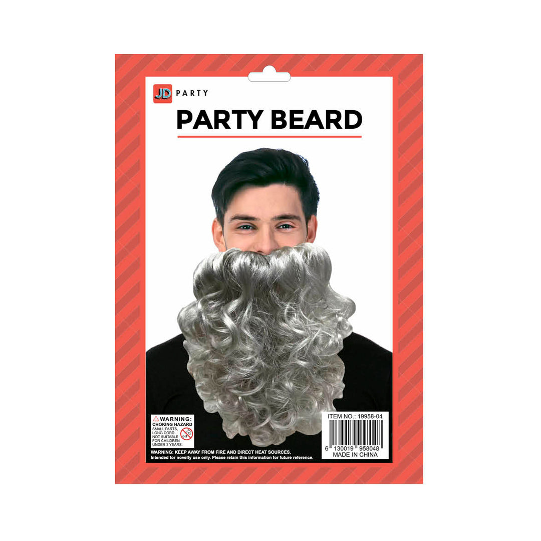 Deluxe Curly Party Beard - Grey