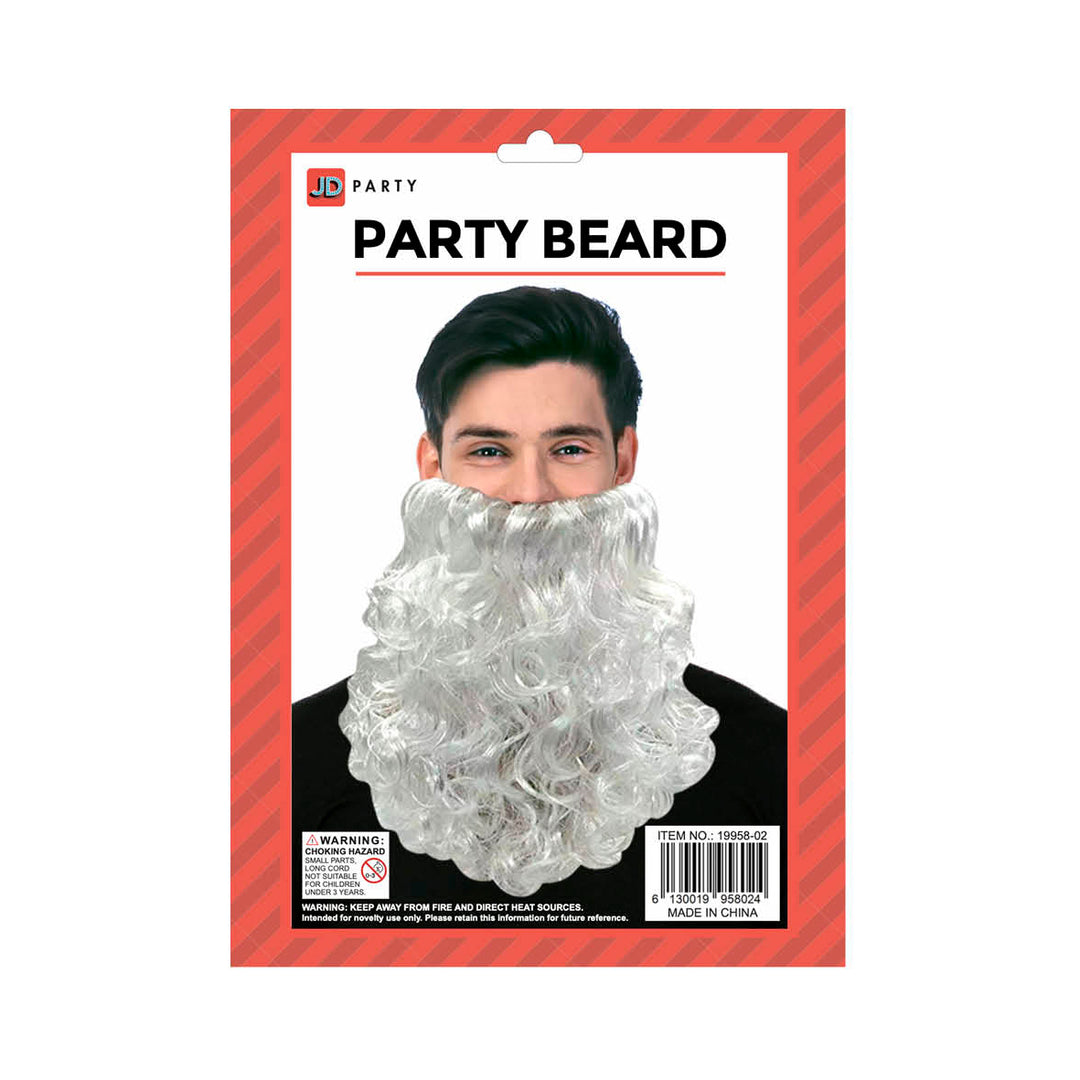 Deluxe Curly Party Beard - White