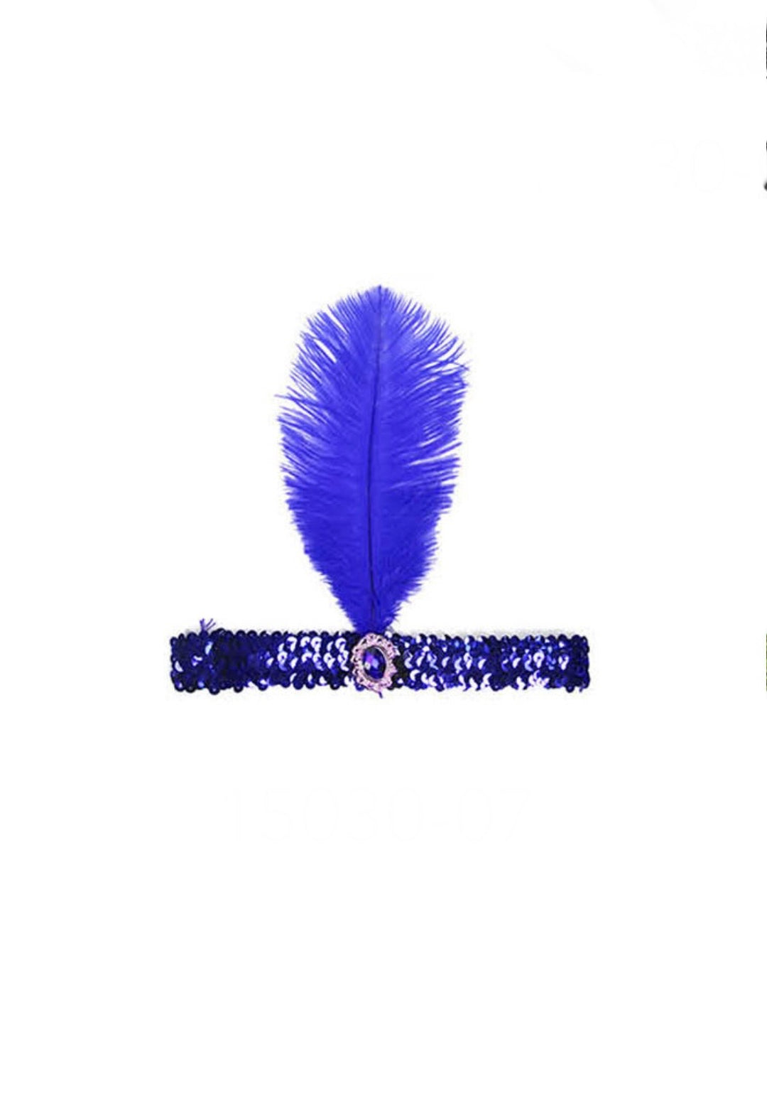 Sequin Flapper Headband - Blue