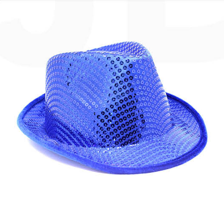 Fluro Sequin Trilby Hat, Blue