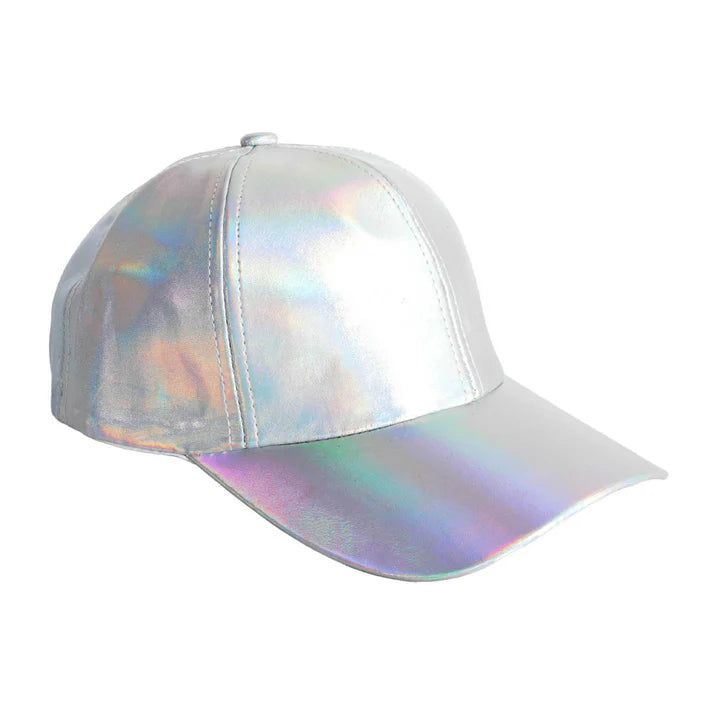 Iridescent Silver Baseball Cap