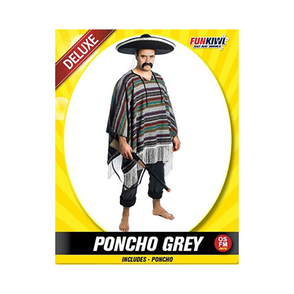 Mexican Poncho Grey