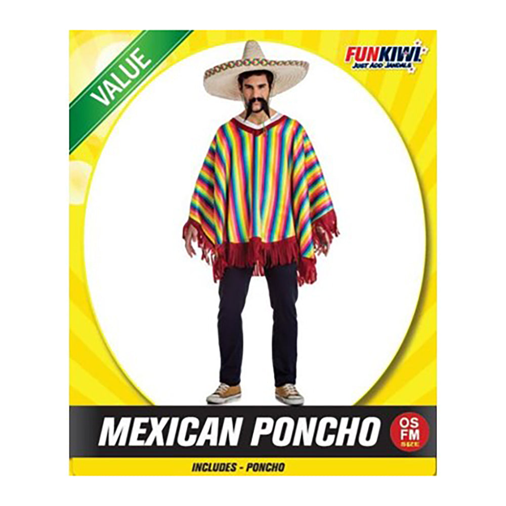 Mexican Poncho Red