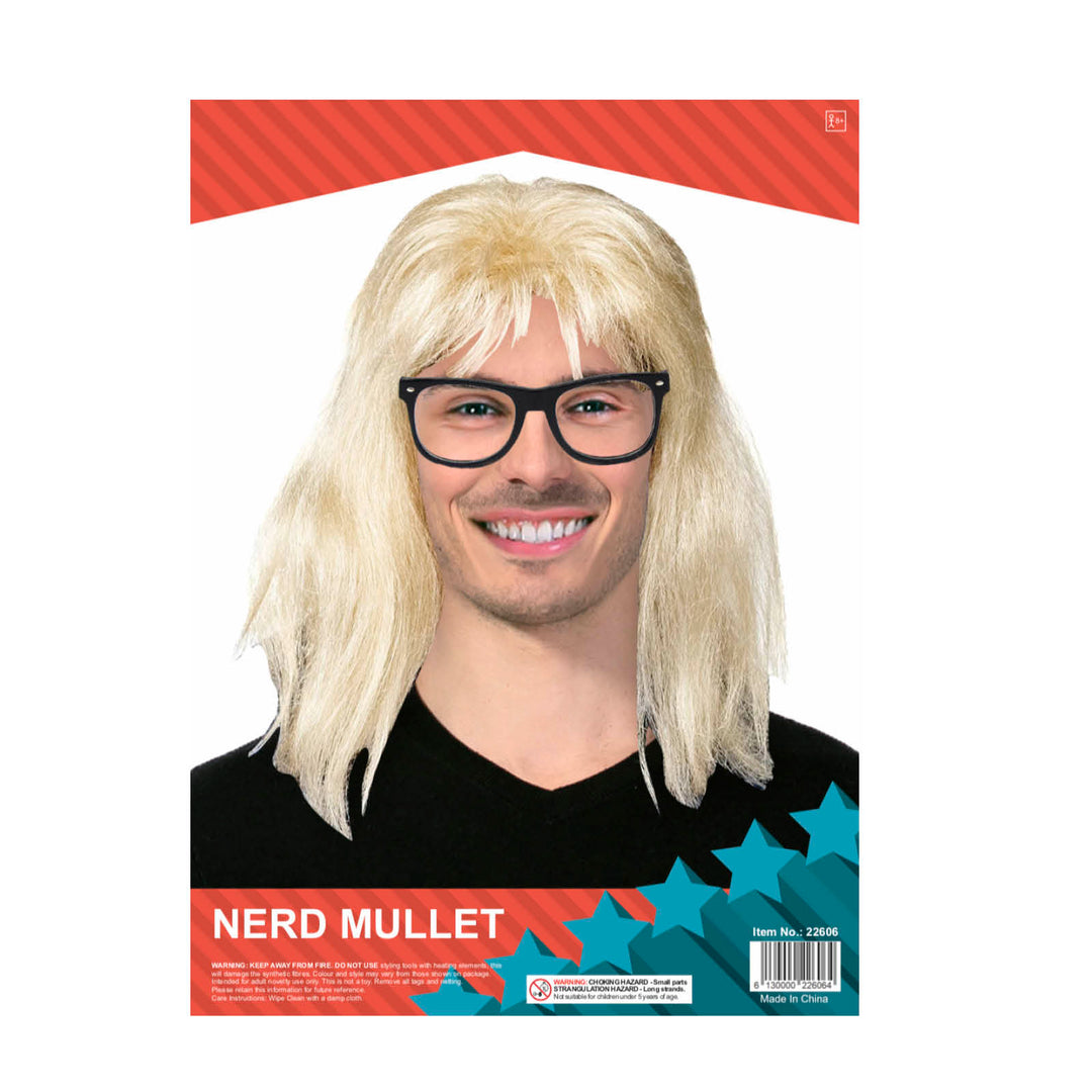 Nerd Mullet Blonde Wig