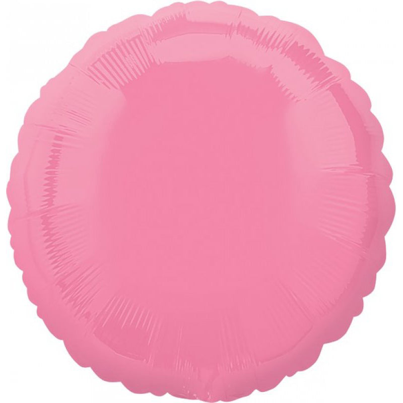 Circle Bright Bubble Gum Pink Foil Balloon