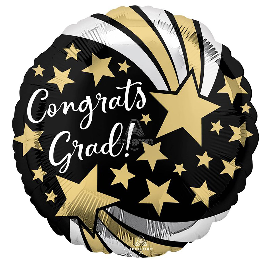 Congrats Grad Shooting Stars Foil Balloon