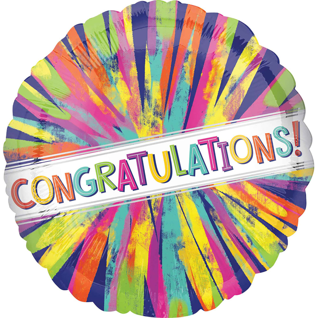 Congratulations Painterly Burst Foil Balloon