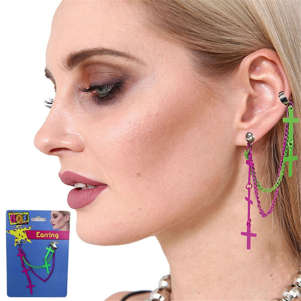 1980's Hanging Cross Earrings