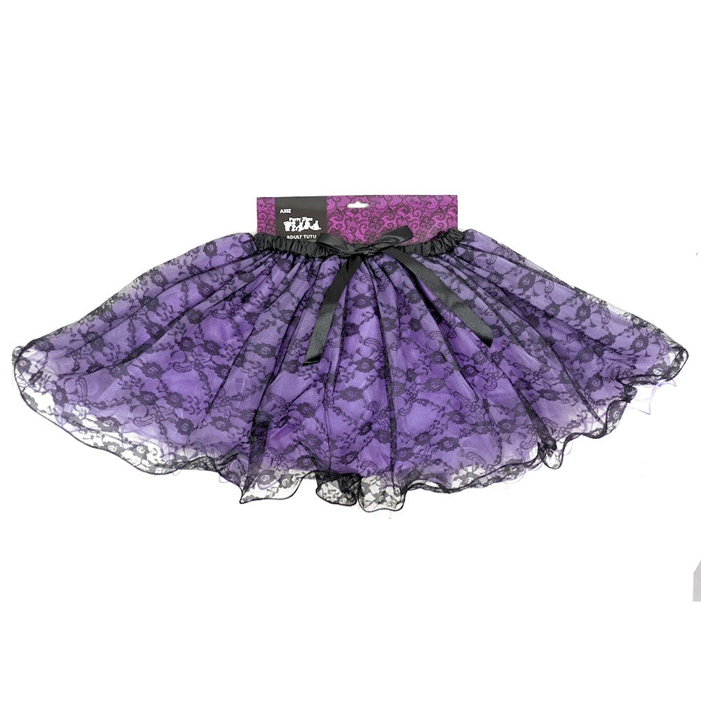 Adult Tutu, Purple with Black Lace