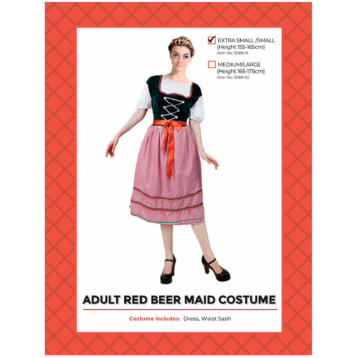 Adult Beer Maid Red Costume