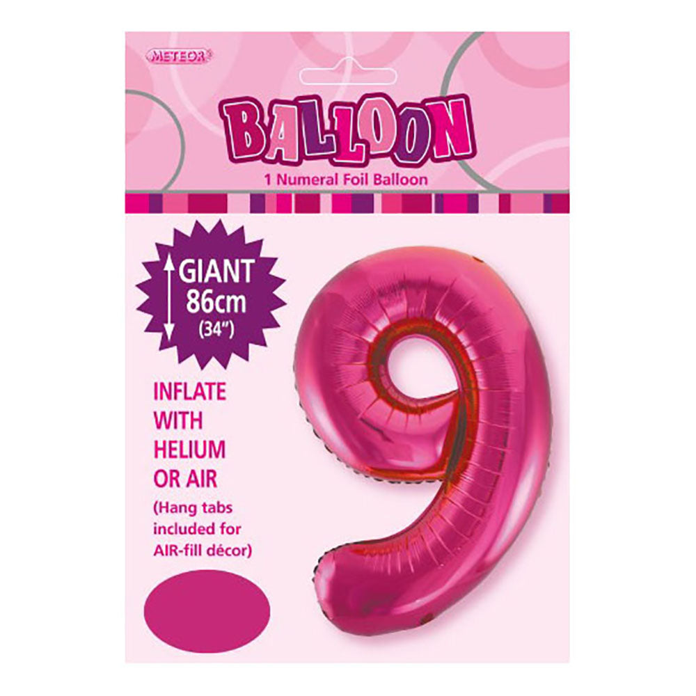 Hot Pink Giant Number 9 Foil Balloon – Sydney Costume Shop