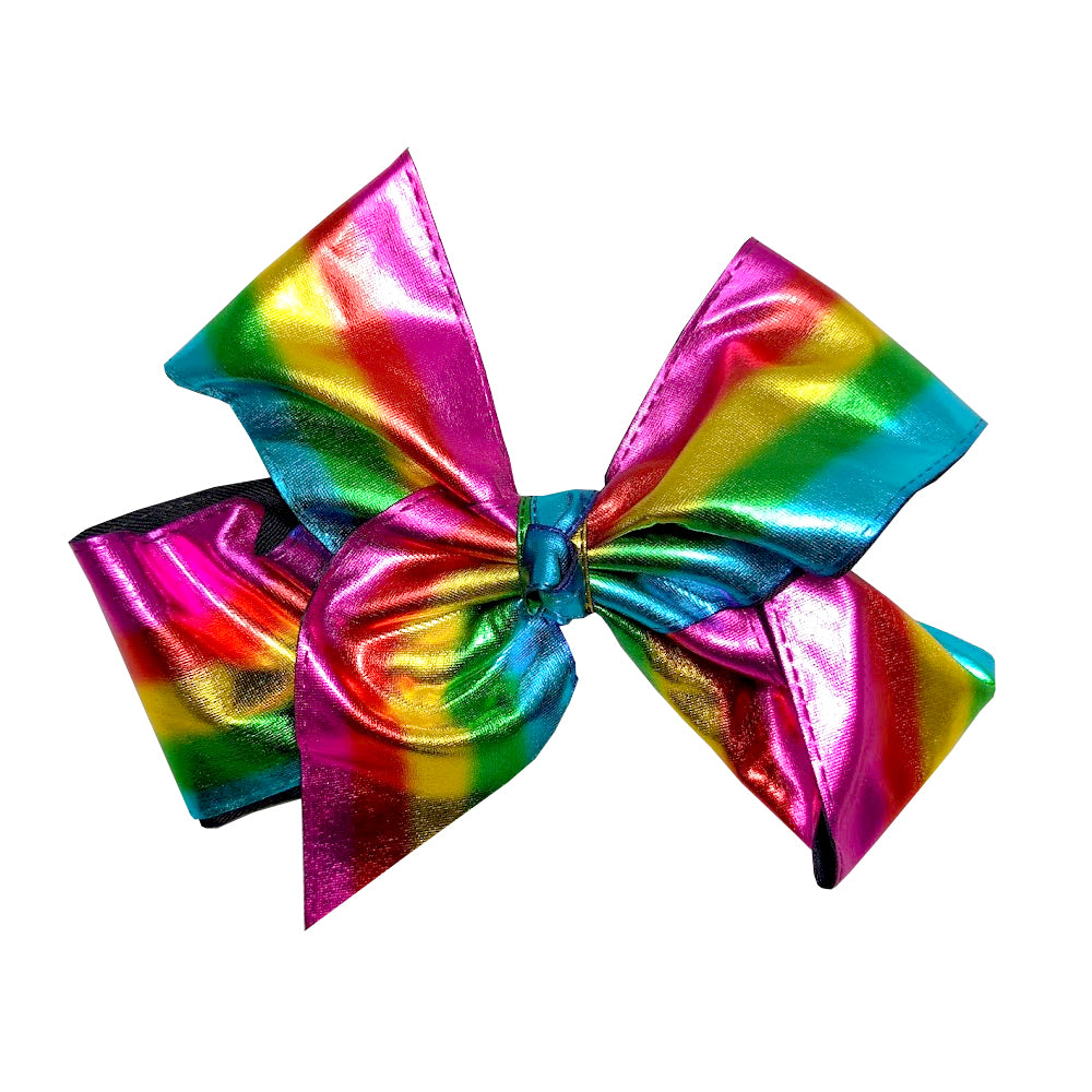 Shiny Rainbow Bow with Clip