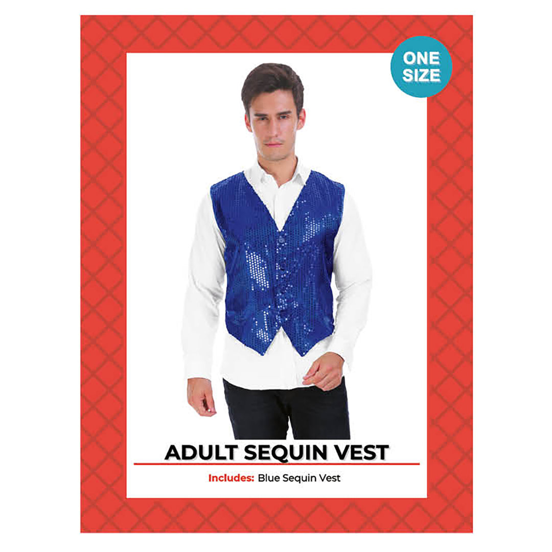 Adult Sequin Vest Dark Blue