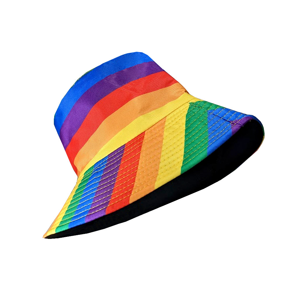 Rainbow Striped Bucket Hat