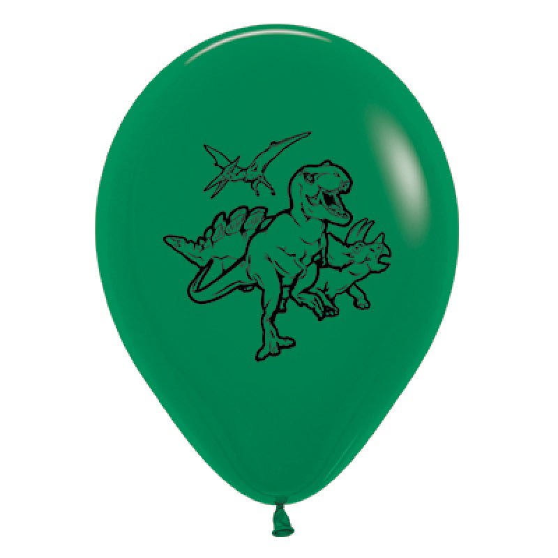 Dinosaurs Fashion Forest Green Latex Balloon